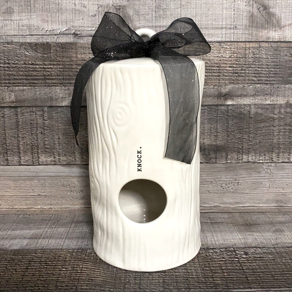 Rae Dunn Woodgrain Knock birdhouse
